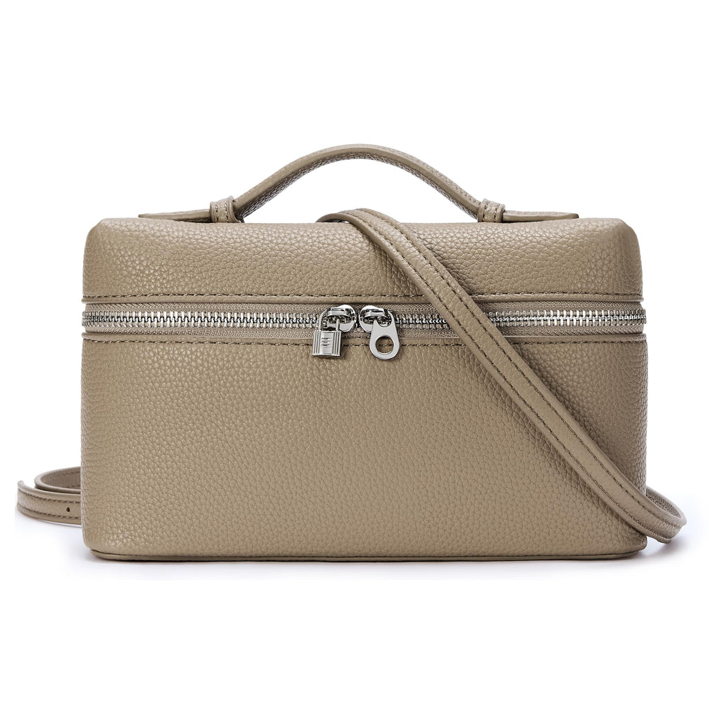 Crossbody Bag for Women L19 Pouch Top-Handle Leather Bag Shoulder Handbag Extra Pocket Luxury Trendy Purse khaki