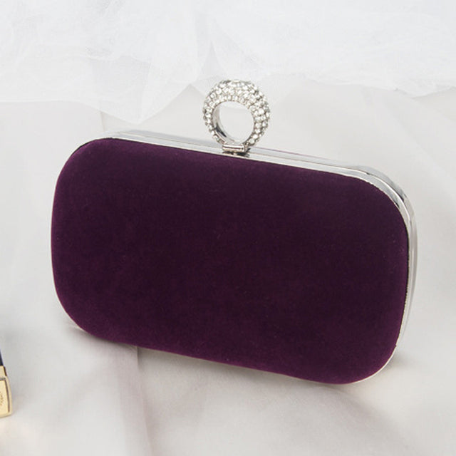 Luxury Rose Red Evening Purse and Shoulder Handbag