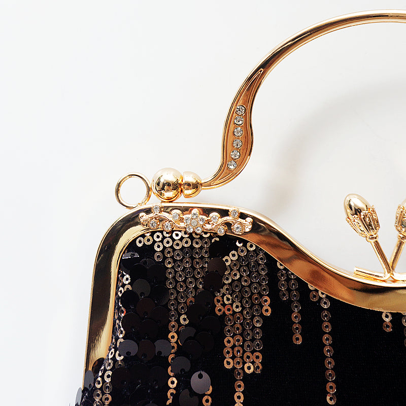 Velvet Clutch Evening Handbags with Sequin Design