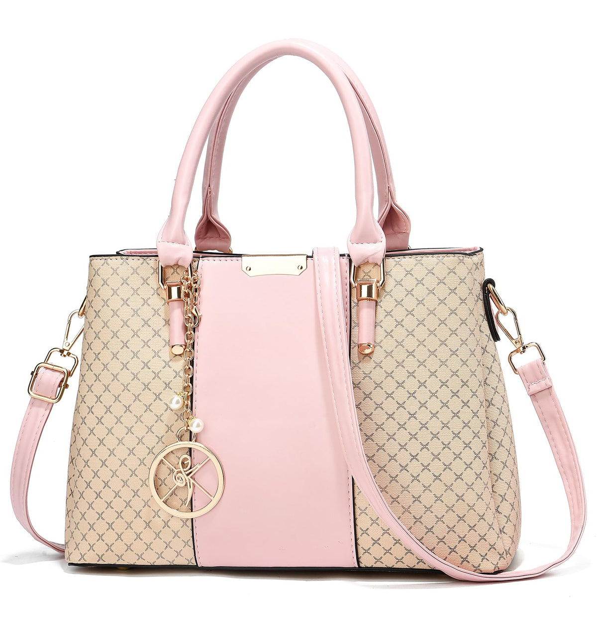 Purse and Handbags for Women 3 Zip Compartments Tote Bag Designer Shoulder Purse Top Handle Satchel Bags