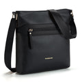 Missnine Crossbody Bags for Women Multi Pocket Purses Soft Leather Medium Shoulder Handbags with Adjustable Strap (Simple Black)